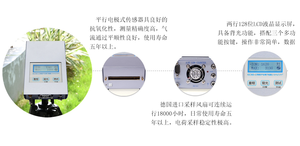 空氣負離子檢測儀 KEC900+II系列特點